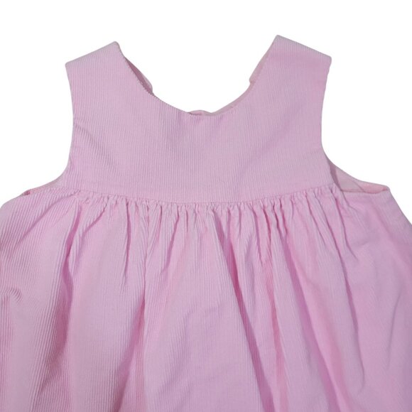 Christmas Jumper Dress Girls Sz 12 mths Pink Corduroy Embroidered Winter Skating - Picture 13 of 13